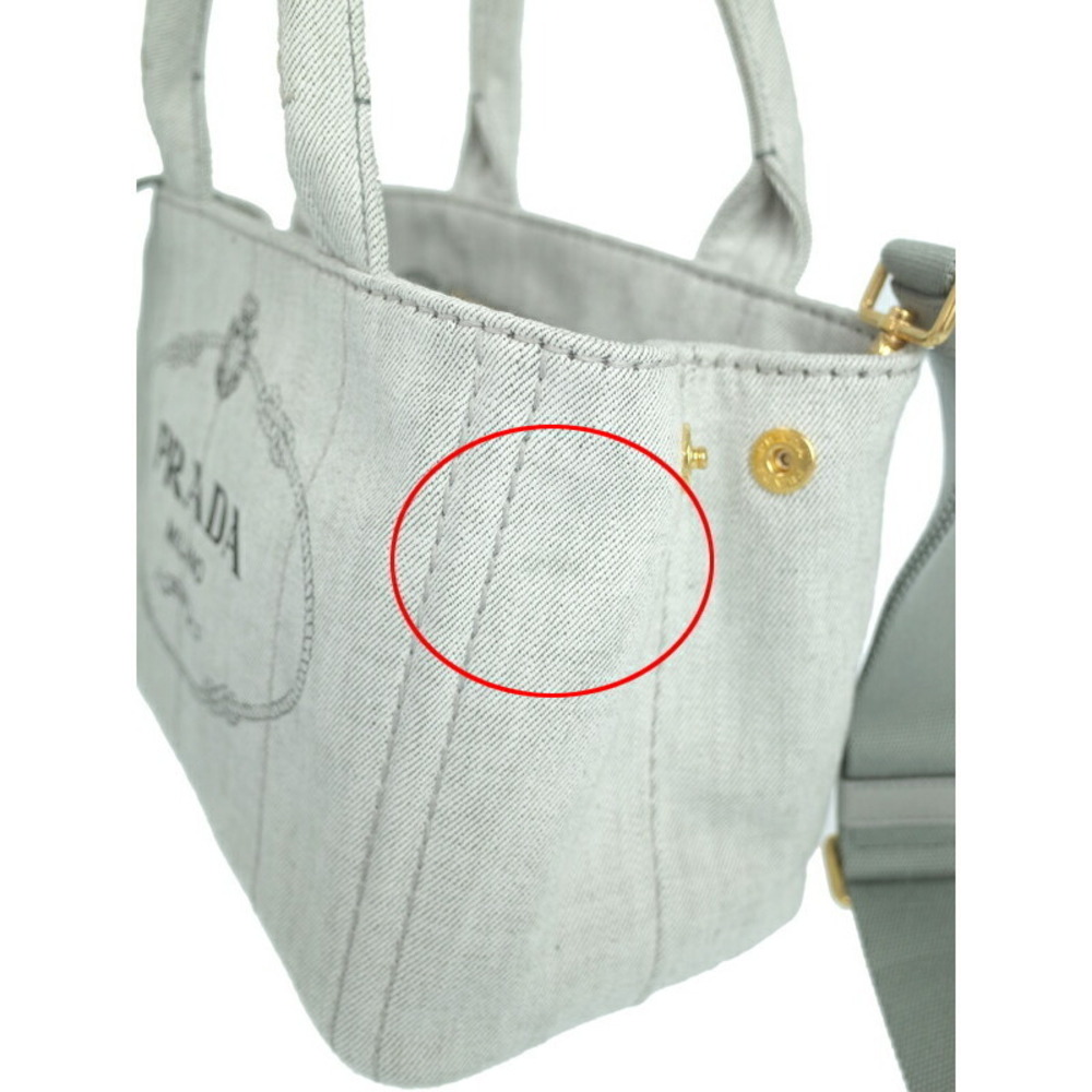 Prada 2way Canapa Denim Shoulder Bag - Picture 4 of 9